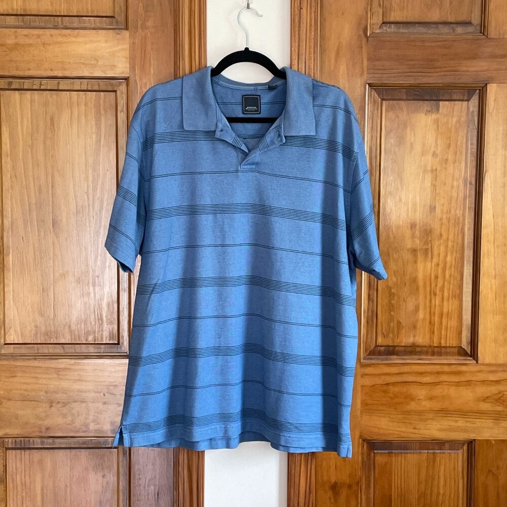 EUC Arrow Blue and Black Striped Polo Shirt Size XL